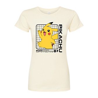Juniors' Pokémon Pikachu Stats Fitted Tee