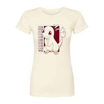 Juniors' Pokémon Charmander Halftone Fitted Tee
