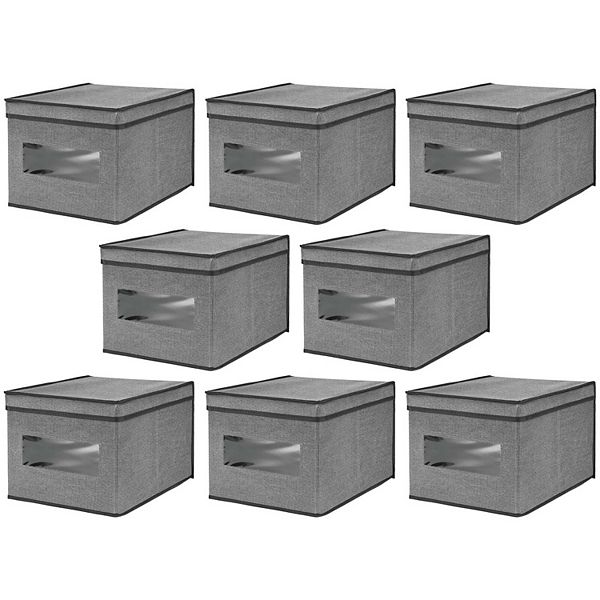 mDesign Fabric Closet Storage Box Organizer Bin 8 Pack