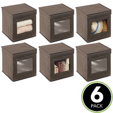 mDesign Fabric Stackable Cube Storage Organizer Box - 6 Pack
