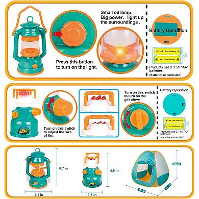 Kids Camping Play Tent, 35 PCS with Accessories