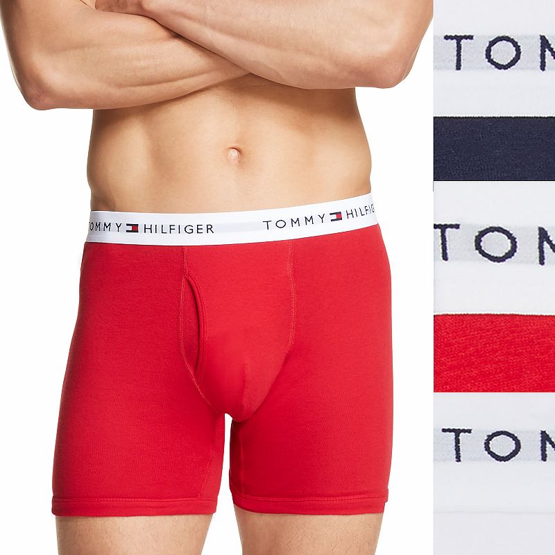 UPC 194999058774 product image for Men's Tommy Hilfiger 3-pack Cotton Classic Boxer Briefs, Size: Small, Dark Red | upcitemdb.com