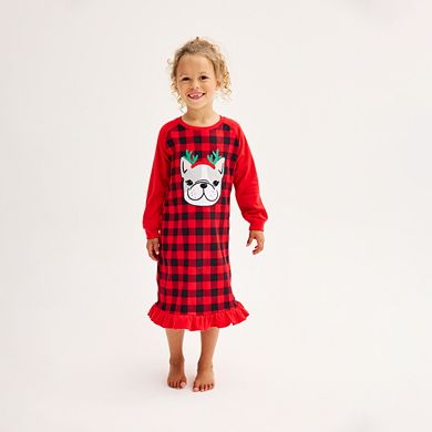 Toddler Girls Jammies For Your Families® Frenchie Nightgown & Matching Doll Gown Set by Cuddl Duds®