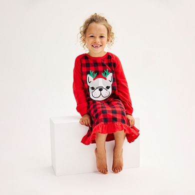 Toddler Girls Jammies For Your Families® Frenchie Nightgown & Matching Doll Gown Set by Cuddl Duds®