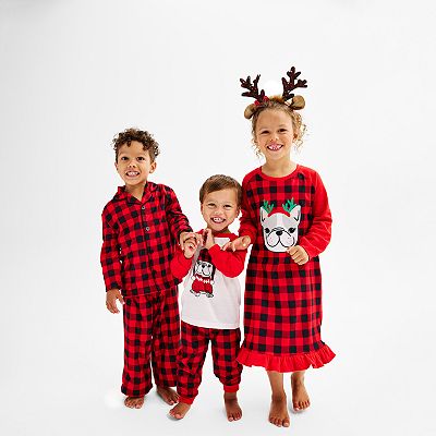 Toddler Girls Jammies For Your Families Frenchie Nightgown Matching Doll Gown Set by Cuddl