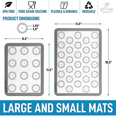 Zulay Kitchen Macaron Silicone Baking Mats - 4 Piece Set