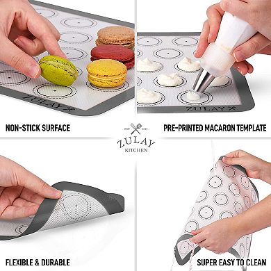 Zulay Kitchen Macaron Silicone Baking Mats - 4 Piece Set