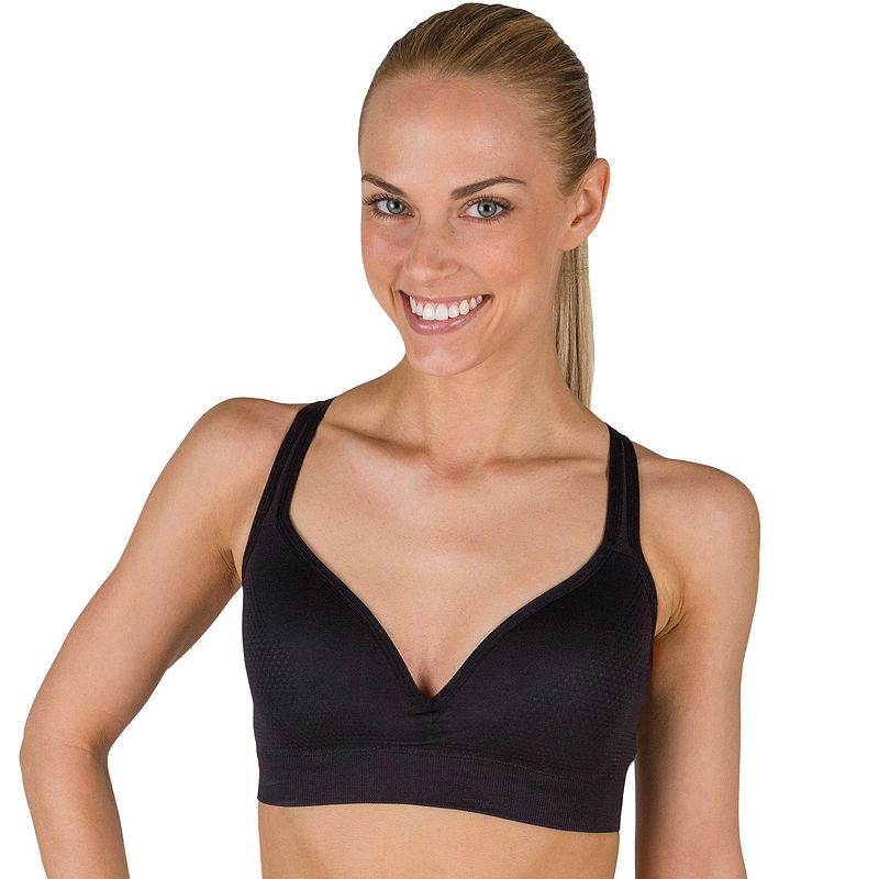 Jockey Sport® Bras: Seamless Molded Medium-Impact Sports Bra 8126, Women's, Size: Large, Deep Black