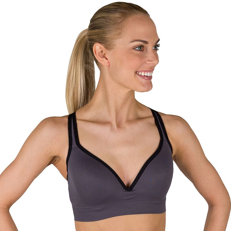 Jockey Sport® Bras: Seamless Molded Medium-Impact Sports Bra 8126, Women's, Iron Gray