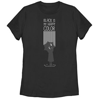 Juniors' Wednesday Black Is My Happy Color Tee