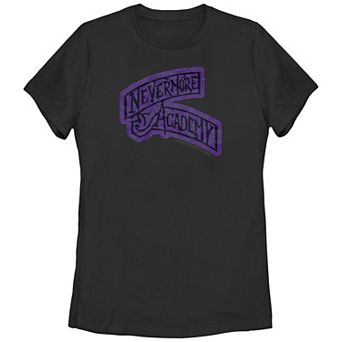 Juniors' Wednesday Nevermore Academy Logo Tee