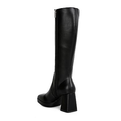 London Rag Bouts Women's Block Heel Mid-Calf Boots