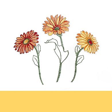 Achim 3-piece Gerbera Daisy Embellished Cottage Window Curtain Set