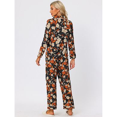 Women's Pajama Sleep Shirt Nightwear Sleepwear Lounge Satin Pj Sets