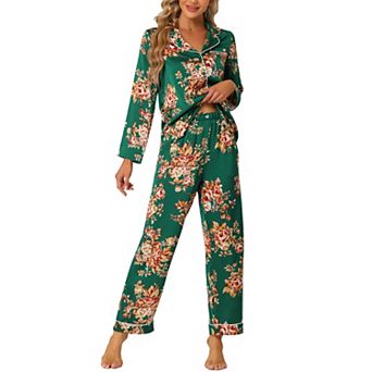 Women's Pajama Sleep Shirt Nightwear Sleepwear Lounge Satin Pj Sets