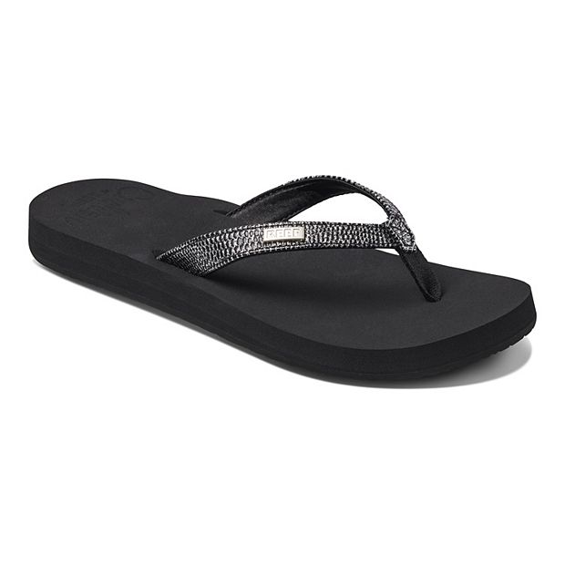 Black womens best sale reef flip flops