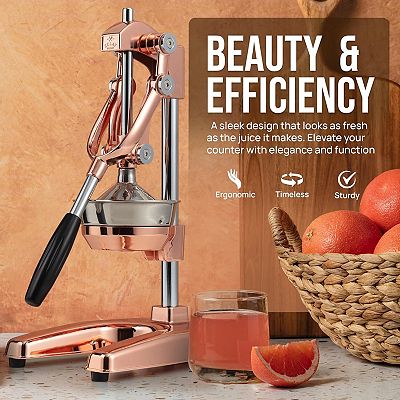 SENZZ Manual Citrus Juicer - Multifunctional Lemon Squeezer With Bowl & Strainer, Easy To Clean (Orange, Blue, Green)