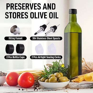 Zulay Kitchen Olive Oil Dispenser Bottle with Accessories