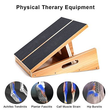 Professional Wooden Slant Board, Calf Stretcher with Extra Side-Handle, Full Coverage