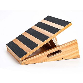 Professional Wooden Slant Board, Calf Stretcher with Extra Side-Handle, Partial Coverage