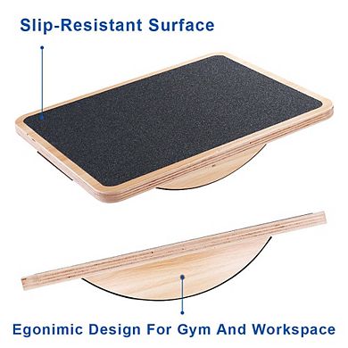 Professional Wooden Balance Rocker Board, Support Up To 350lb
