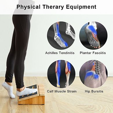 Strongtek Under Desk Footrest, Slanted Non-Slip Wooden Step Stool For Home And Office