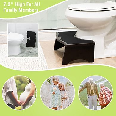 StrongTek Squatting Toilet Stool, 7 Inches Foldable Toilet Stool for Bathroom, 350 Lbs Capacity