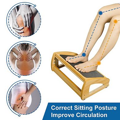 3 Adjustable Heights Under Desk Footrest, Improves Posture And Blood Circulation, Hold Up To 400lbs