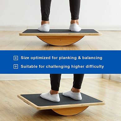 Professional Extra Large Wooden Balance Rocker Board, Support Up To 450lb