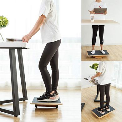 Professional Extra Large Wooden Balance Rocker Board, Support Up To 450lb