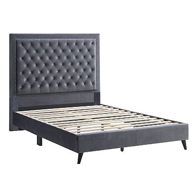 Passion Furniture Alba Gray Full Panel Bed