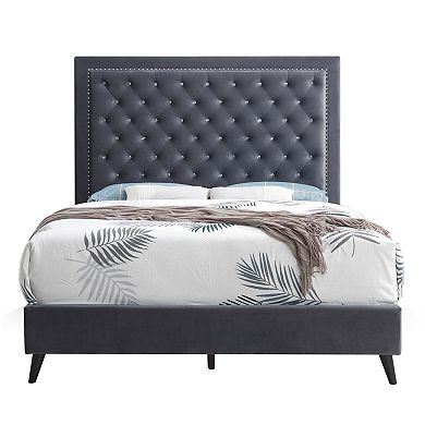 Passion Furniture Alba Gray Full Panel Bed