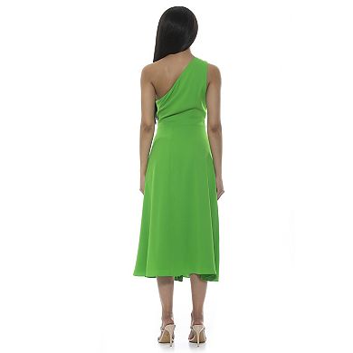 Women's ALEXIA ADMOR Fay One-Shoulder Midi Fit & Flare Dress