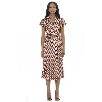 knee length dresses for ladies Teal Wrap Over Tie Midi Dress – AX Paris US