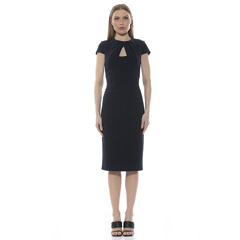 Женские платья ALEXIA Women's ALEXIA ADMOR Janine Draped Neck Midi Sheath Dress