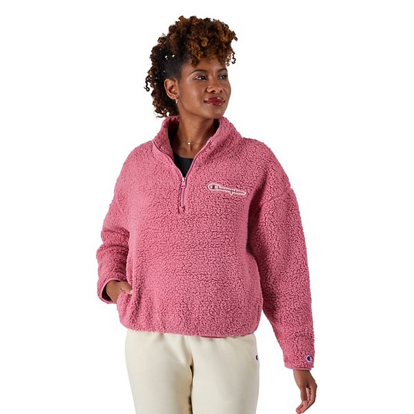 ROSE BUD×Champion HEAVY WASH SWEAT Women's Champion® Quarter Zip Sherpa Pullover