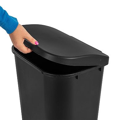 Sterilite 11.3 Gal Lift Top Lid Kitchen Trash Can Wastebaskets, Black (24 Pack)