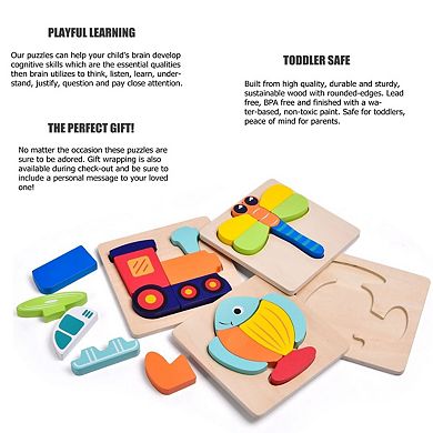 Wooden Puzzles for Toddlers