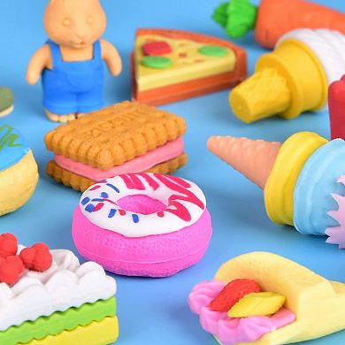 58 Pcs Animal & Food Erasers Gifts for Kids