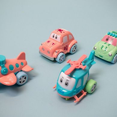 Cartoon Vehicles with Carrier Truck