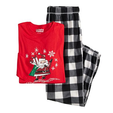 Men's Jammies For Your Families® Santa Adaptive Knit Top & Bottom Pajama Set