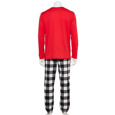 Men's Jammies For Your Families® Santa Adaptive Knit Top & Bottom Pajama Set