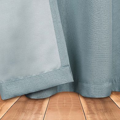 SUPERIOR Faux Linen 2-Pack Room Darkening Rod Curtain Set