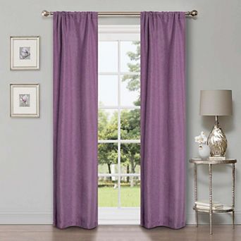SUPERIOR Faux Linen 2-Pack Room Darkening Rod Curtain Set