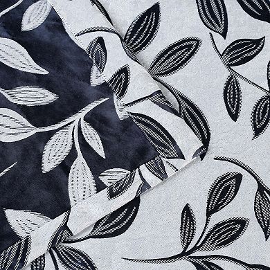 SUPERIOR Bohemian Leaves Room Darkening Rod Pocket Curtain Set
