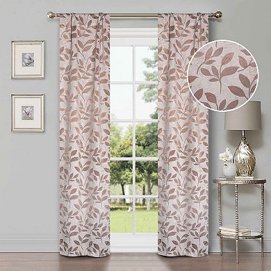 Superior Bohemian Leaves Insulated Thermal Blackout Rod Pocket Curtain Set