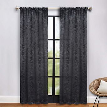 SUPERIOR Bohemian Leaves Room Darkening Rod Pocket Curtain Set