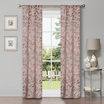 SUPERIOR Bohemian Leaves Room Darkening Rod Pocket Curtain Set