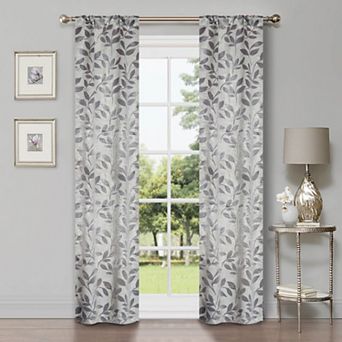 SUPERIOR Bohemian Leaves Room Darkening Rod Pocket Curtain Set