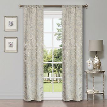 SUPERIOR Bohemian Leaves Room Darkening Rod Pocket Curtain Set